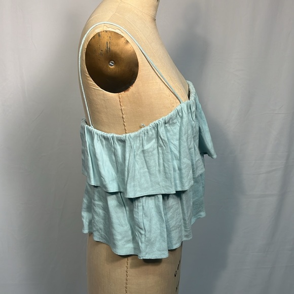 Alice + Olivia Ruffle Tier Top in Powder Blue Size 14 - Picture 6 of 9